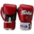 Fairtex Muay Thai Style Training Sparring Gloves, 12 oz, Red