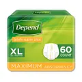 Depend Incontinence Briefs Unisex Super Plus X-Large 60 Count (4 x 15 Pack) - Packaging May Vary
