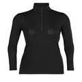 Icebreaker Merino Women's 175 Everyday Cold Weather Base Layer Thermal Long Sleeve Half Zip Top, Black, Small
