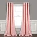 Lush Decor Insulated Grommet Blackout Curtains Panel Pair, 52" W x 84" L, Pink