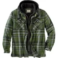 Legendary Whitetails Men's Standard Maplewood Hooded Shirt Jacket, Army Green Plaid, X-Large