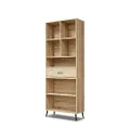 HelloFurniture Niva 5 Tier Bookshelf with 1 Drawer, Oak