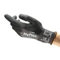 Ansell HyFlex Nitrile Foam Multi-purpose Work Gloves for Light Duties, Black, X-Large (12 Pairs)
