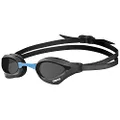 ARENA Unisex Cobra Core Swipe Anti-Fog Racing Swim Goggles for Men and Women Polycarbonate Non-Mirror Lens, Smoke/Black/Blue