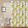Lush Decor Poppy Garden Shower Curtain, 72" x 72", Yellow/White