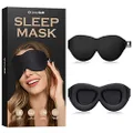 SleepSloth Sleep Eye Mask, 3D Contoured 100% Blackout Eye Mask, Sleep Mask with Adjustable Strap, Night Blindfold for Women Men, Eye Mask for Sleeping, Black