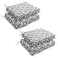 HARBOREST Outdoor Chair Cushions Set of 4 - Square Corner Waterproof Outdoor Cushions for Patio Furniture - Patio Furniture Cushions with Ties, 18.5"x16"x3", Grey Geometry