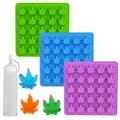 Gummy Leaf Silicone Candy Mold, 3 Pack with Bottle
