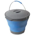 Popup Bucket with Lid, 10 Liter Capacity, Blue