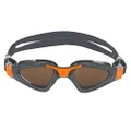 Aqua Sphere Kayenne Adult Swim Goggles - 180-Degree Distortion Free Vision, Ideal for Active Pool or Open Water Swimmers, Brown Polarized Lens, Gray/Orange Frame, One Size, EP2961008LPB