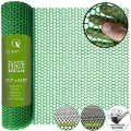 QueenBird Upgraded Plastic Chicken Wire Fence Mesh - 15.7IN x 10FT- Black/Green/White Colors - Hexagonal Fencing for Gardening - Poultry Netting, Floral Netting, Plastic Chicken Wire Mesh Roll (Green)