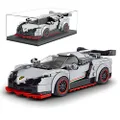 Mould King Speed Champions Lambo Veneno Super Car Toys Building Sets with Acrylic Display Case, 27007 Collectible Model Car Kits Building Blocks Kit, Speed Racing Toy Cars for Adults Kids 8+(398 PCS)