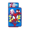 Idea Nuova Amazing Toddler Quilted Nap Mat with Built in Blanket and Pillow, 20" Wx46 L, Spidey and Friends
