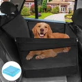 ELEGX 29.5" Extra Large Dog Car Seat,for Up to 65 lbs or 2 Small Dogs,Let Your Furry Friends Lie Down Comfortably,Seat Extender for Dogs,Ventilated and Breathable,with 4 Fastening Straps,for Backseat