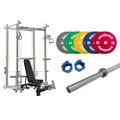 Kingkong Fitness Commercial Power Rack Package with 150 Kg Plates, Adjustable Bench and 700 lb Olympic Bar, Premium Color