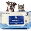 Mumoo Bear Dog Wipes for Pets Cats-100 Count All Purpose Unscented Wet Wipes for Paw Butt Cleaning,Grooming,AlcoholFree,Vitamin E,pH Balanced, 100% Natural