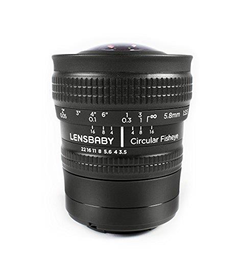 5.8mm f/3.5 Circular Fisheye Lens Unique; Sharp Lensbaby 5.8mm f/3.5 Circular Fisheye Lens for Fujifilm FX, Black (LBCFEF)