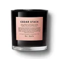 Boy Smells Cedar Stack Candle, All Natural Beeswax and Coconut Wax Blend with Braided Cotton Wick in a Glossy Black Glass Tumbler, 55 Hour Burn Time, 8.8 Ounces