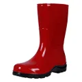 Asgard Women's Mid Calf Rain Boots Printed Waterproof Rubber Boots Short Garden Shose, Red, 8.5