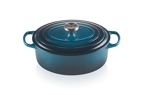 Le Creuset Enameled Cast Iron Signature Oval Dutch Oven, 5 qt, Deep Teal