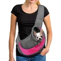 Pet Dog Cat Sling Carrier Bag Puppy Shoulder Carry Bag Hands Free Dog Papoose Carrier with Adjustable Shoulder Strap Pet Travel Carrier Tote Bag with Breathable Mesh Pouch for Outdoor Walking Subway
