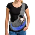 Pet Dog Cat Sling Carrier Bag Puppy Shoulder Carry Bag Hands Free Dog Papoose Carrier with Adjustable Shoulder Strap Pet Travel Carrier Tote Bag with Breathable Mesh Pouch for Outdoor Walking Subway