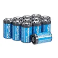 Amazon Basics 12-Pack CR2 Lithium Batteries, 3 Volt, Long Lasting Power, Low Self-Discharge Rate