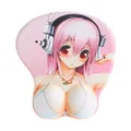 ASCENDONS Cute Soft Sexy Cartoon Girl 3D Big Breast Boobs Silicone Wrist Rest Support Mouse Pad Mat Gaming Mousepad, 3D Mouse Pads with Wrist Support