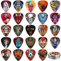 Guitar Picks,24 Pack Celluloid Thin, Medium, Heavy & Extra Heavy Picks with Tin Box,Unique Artistic Variety Pack Guitar Pick for Acoustic Guitar,Bass Guitar, Electric Guitar (Mix three)