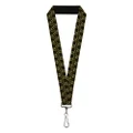 Buckle-Down Lanyard, Top Skulls Black/Camouflage Olive, 22 Inch Length x 1 Inch Width