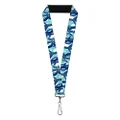 Buckle-Down Lanyard, Peace Dots White/Blue, 22 Inch Length x 1 Inch Width