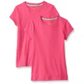 Hanes Little Girls' Jersey Cotton Tee (Pack of 2), Amaranth, Small