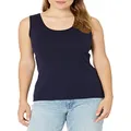 Hanes Women's Shirts, Women’s Mini-Ribbed Cotton Tank Tops, Women’s Sleeveless T-Shirts, Women’s Tanks, Navy- 1 Pack, X-Large