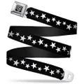 Buckle-Down Seatbelt Buckle Belt, Multi Stars Black/White, X-Large, 32 to 52 Inches Length, 1.5 Inch Wide