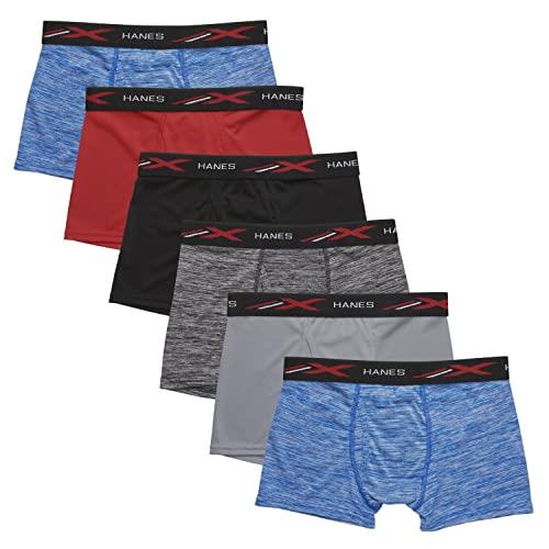Hanes Boy's Breathable Tagless Brief, 6-Pack Boxer Briefs, Assorted Space Dyes & Solids, Small US