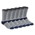 Dickies Men's Dri-tech Temperature Regulating Wool Blended Work Crew Socks Multipack, Navy Heather (6 Pairs), 6-12