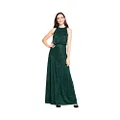 Adrianna Papell Women's Halter Art Deco Beaded Blouson Dress, Dusty Emerald, 16