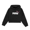 PUMA Girls Sport Sweatshirt, Black- Peach Smoothie, Small US