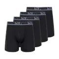 PUMA Men's 4 Pack Active Stretch Boxer Briefs, Black, X-Large