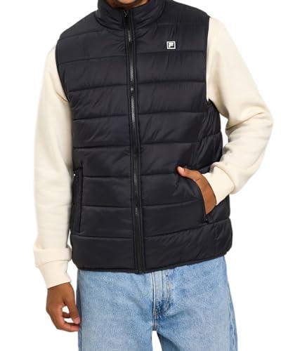 Fila Unisex Classic Puffer Vest, Black, X-Large US
