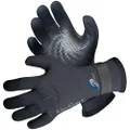 Neo-Sport 3MM & 5MM Premium Neoprene Five Finger Wetsuit Gloves with Gator Elastic Wrist Band. Use for All Watersports, Diving, Boating, Cleaning gutters, Pond and Aquarium Maintenance.