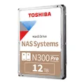 Toshiba N300 PRO 12TB Large-Sized Business NAS (up to 24 Bays) 3.5-Inch Internal Hard Drive - Up to 300 TB/Year Workload Rate CMR SATA 6 GB/s 7200 RPM 512 MB Cache - HDWG51CXZSTB