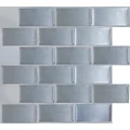 Peel and Impress - Easy DIY Peel and Stick Adhesive Backsplash Tiles, 24002 Steel Subway, 11.25" x 10" (4 Tiles)