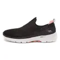 Skechers Women's Go Walk 6-Glimmering Sneaker, Black, 6.5