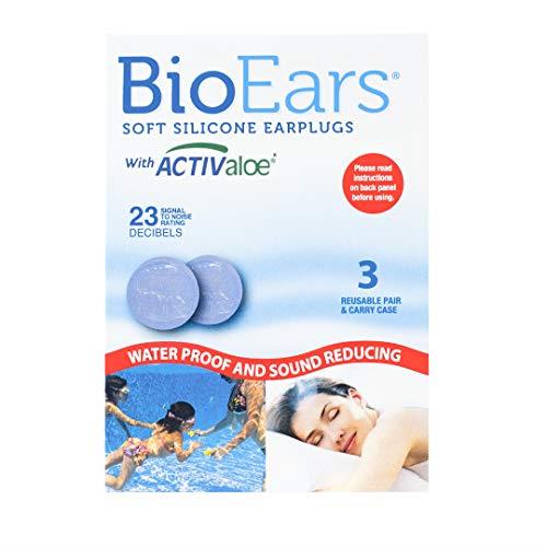BioEars Soft Silicone Earplugs with ACTIValoe. Premium silicone. Protection from Water and Noise, 3 Count (Pack of 1)