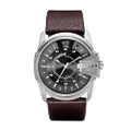 Diesel Men's DZ1206 Master Chief Stainless Steel Brown Leather Watch, One Size