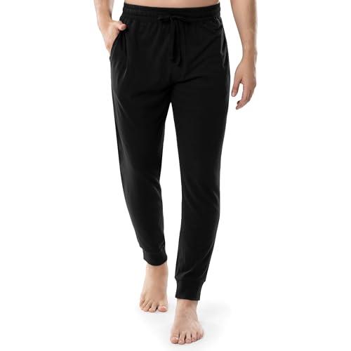 Fruit of the Loom Men's Jersey Knit Jogger Sleep Pant (1 and 2 Packs), Black, Small
