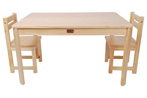 Tikk Tokk Little Boss Rectangle 3 Piece Timber Table & Chair Set, Natural