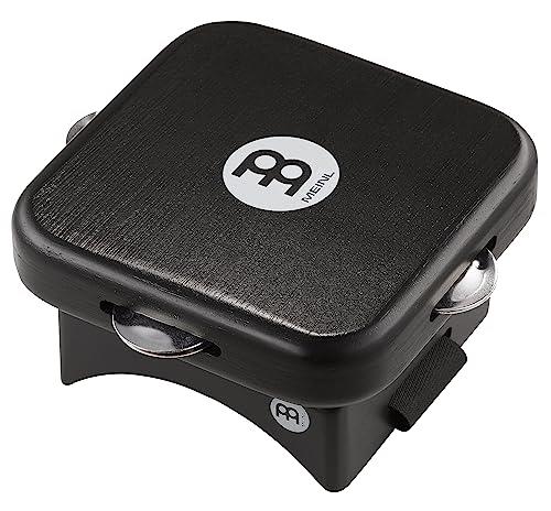 Meinl Percussion Knee Pad Jingle Sound - Cajon Add-On with Stainless Steel Jingles - Musical Instrument - Siam Oak and Formica, Black (KP-JT-BK)