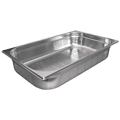 Vogue Stainless Steel 1/1 Perforated Gastronorm Tray, 100 mm Depth